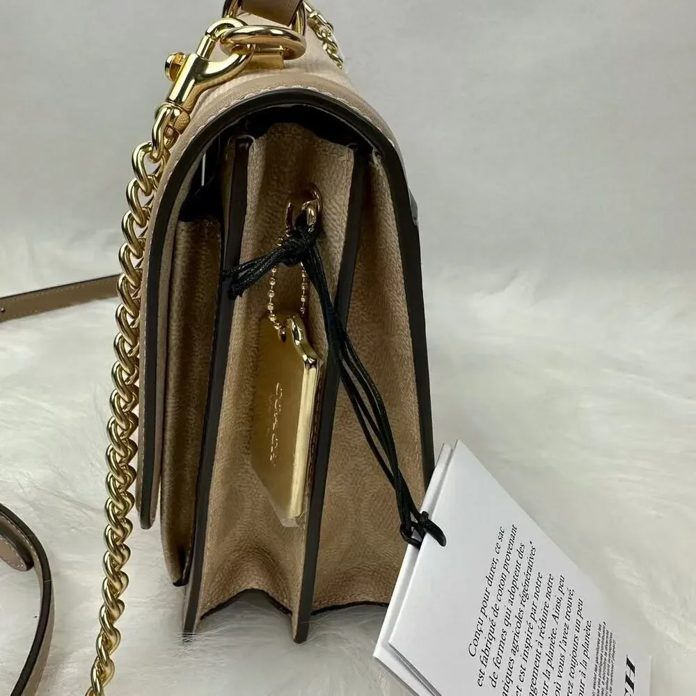 Coach Klare Top Handle Bag In Colorblock Signature Canvas CAK61 Dark Natural NWT - Picture 3 of 9